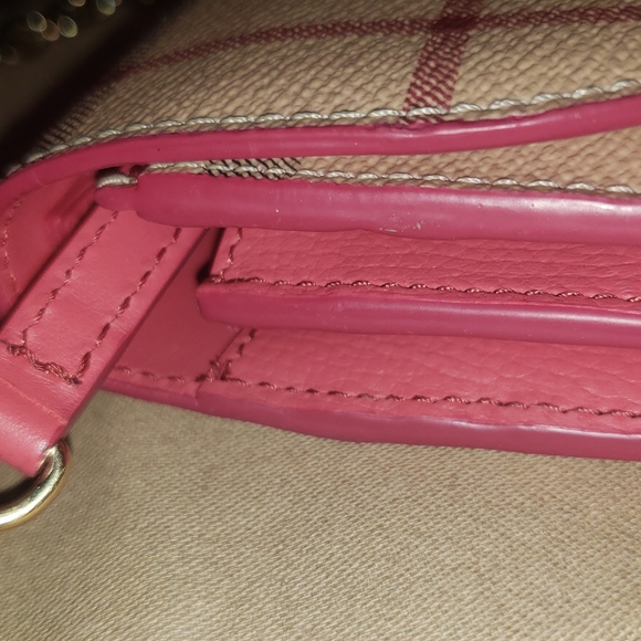 Burberry Wallet Chain Haymarket Henley Coral Red - Picture 5 of 8